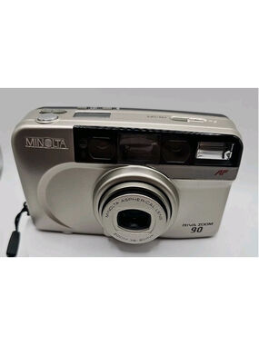 Minolta Riva Zoom 90 35mm Compact Film Camera With New Battery Tested & Working